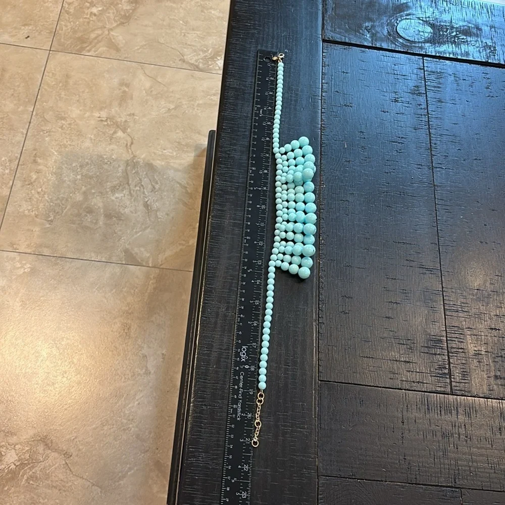 J. Crew Statement Having a Ball Bead Beaded Necklace in Aqua​